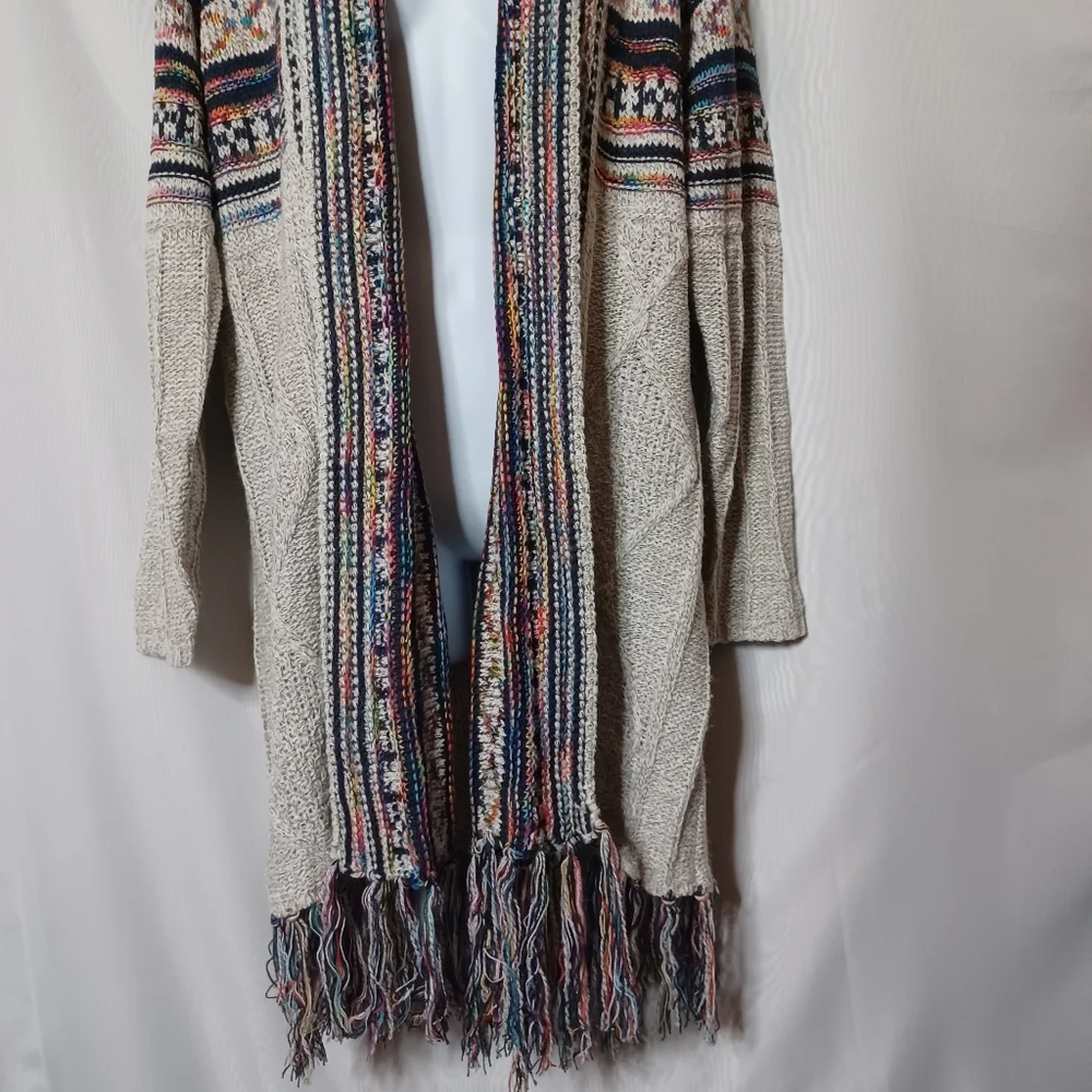 Haptics by Holly Harper Boho Multi-colored Knitted Cardigan. M - Picture 3 of 14